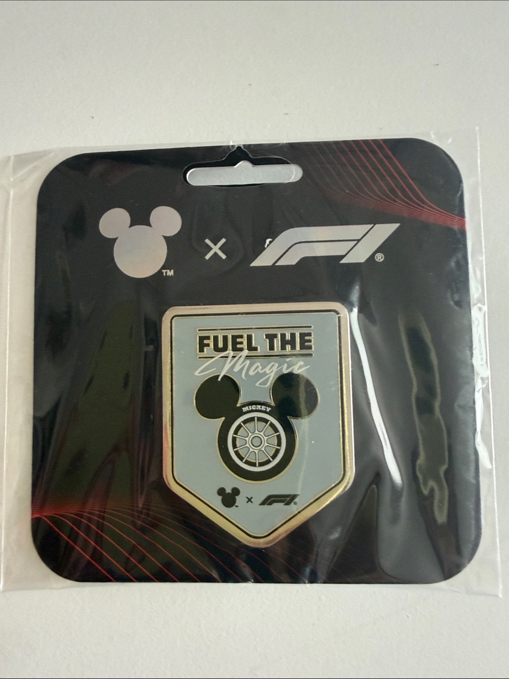 Disney F1 Fuel The Magic Enamel Pin - Black, Gold, Light Blue